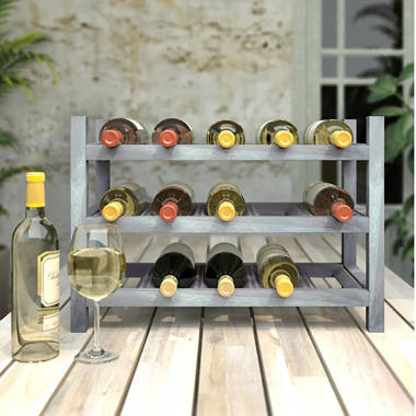 Grey wooden 2024 wine rack